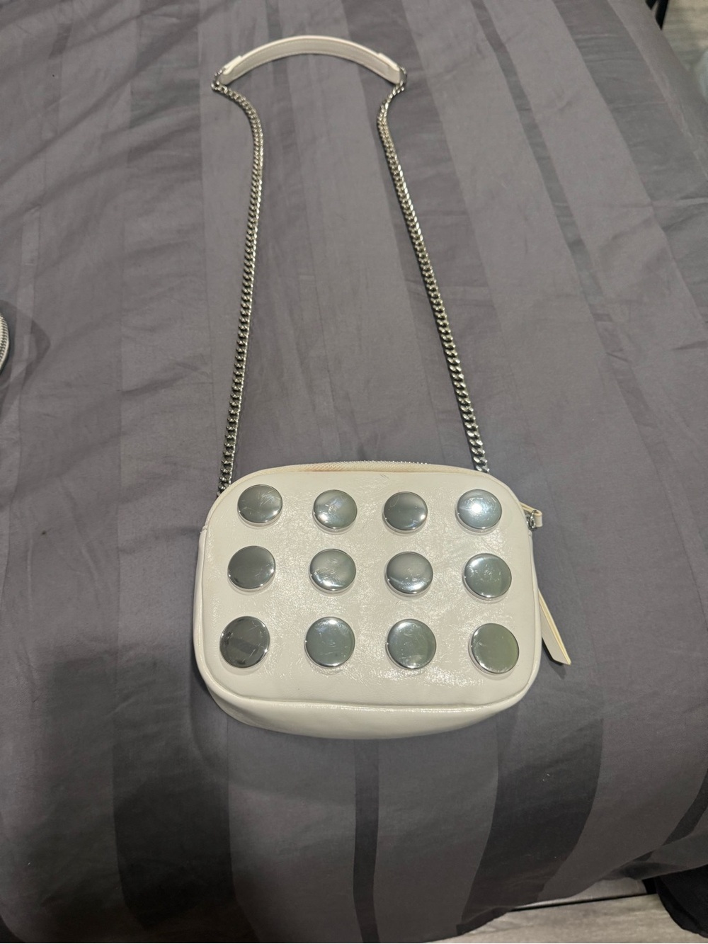 White Stud Accent Crossbody Bag